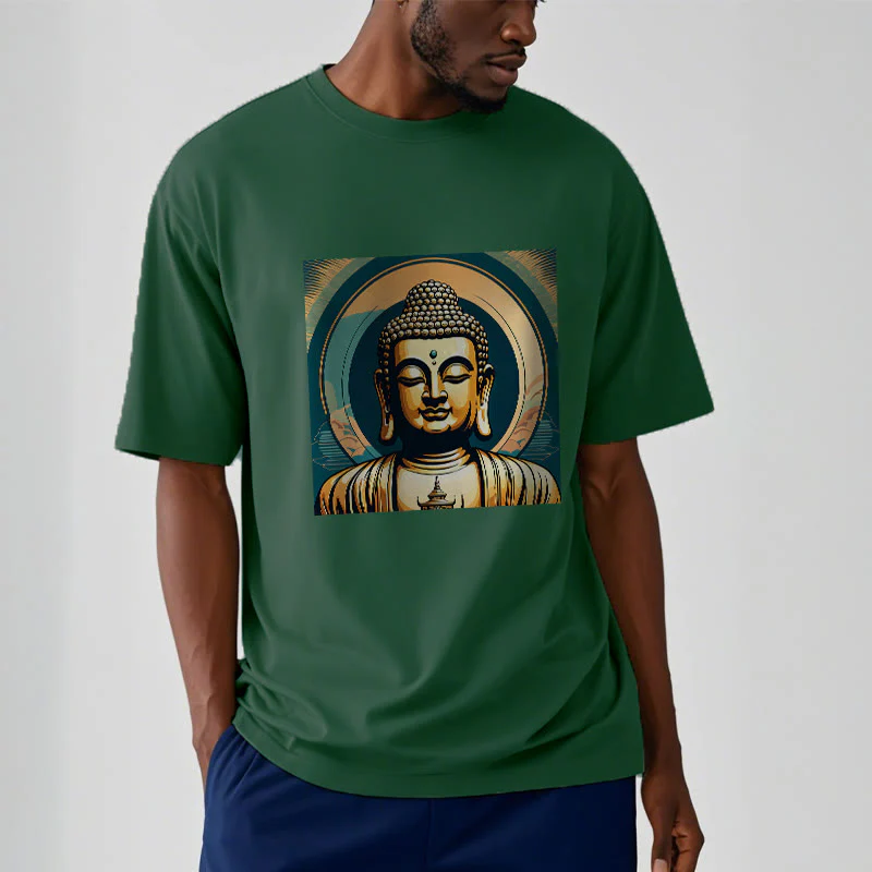 Koszulka z nadrukiem Buddha Stones Aura Golden Buddha - Image 11