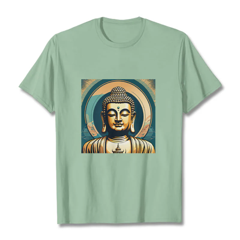Koszulka z nadrukiem Buddha Stones Aura Golden Buddha - Image 14
