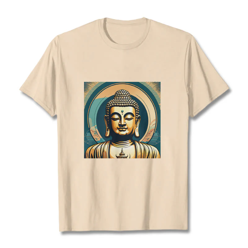 Koszulka z nadrukiem Buddha Stones Aura Golden Buddha - Image 8