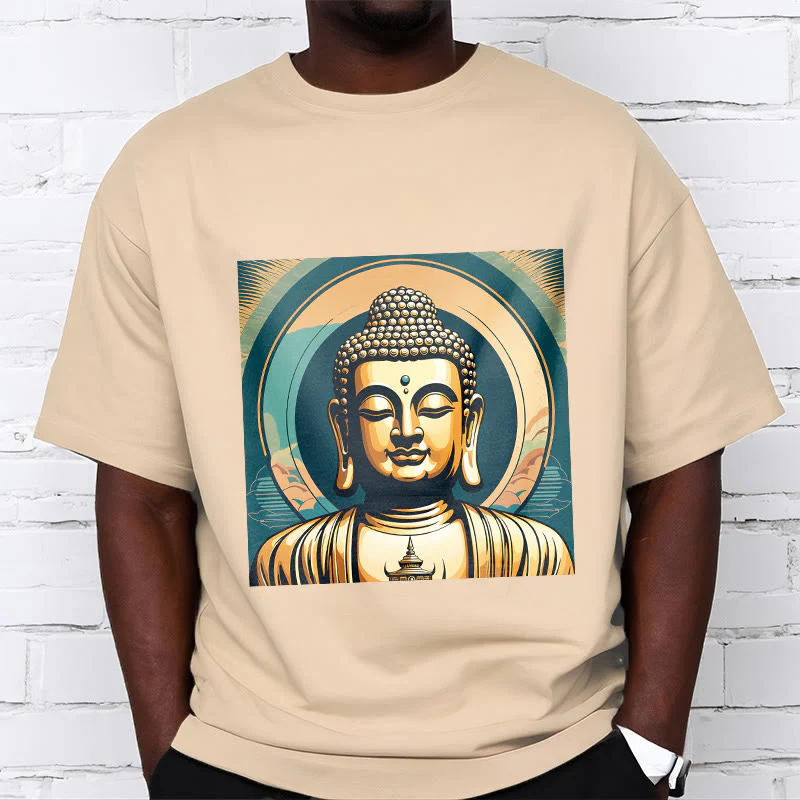 Koszulka z nadrukiem Buddha Stones Aura Golden Buddha - Image 9