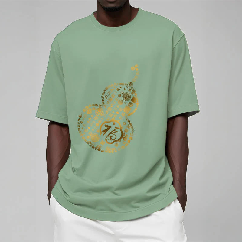 Koszulka z nadrukiem Buddha Stones Gourd Fu Charakter T-shirt - Image 16