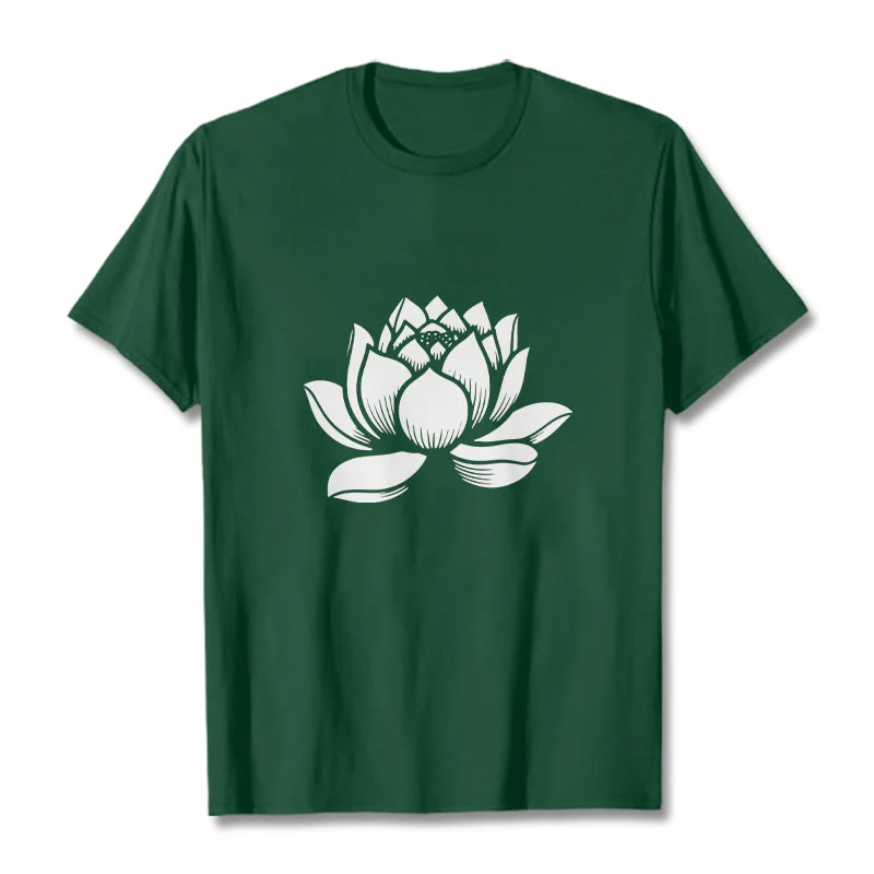 Koszulka z nadrukiem Buddha Stones Lotosu Kwiat T-shirt