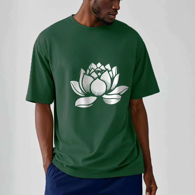 Koszulka z nadrukiem Buddha Stones Lotosu Kwiat T-shirt - Image 2