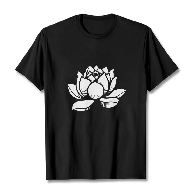 Koszulka z nadrukiem Buddha Stones Lotosu Kwiat T-shirt - Image 4