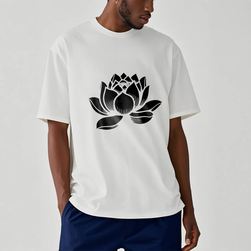 Koszulka z nadrukiem Buddha Stones Lotosu Kwiat T-shirt - Image 9