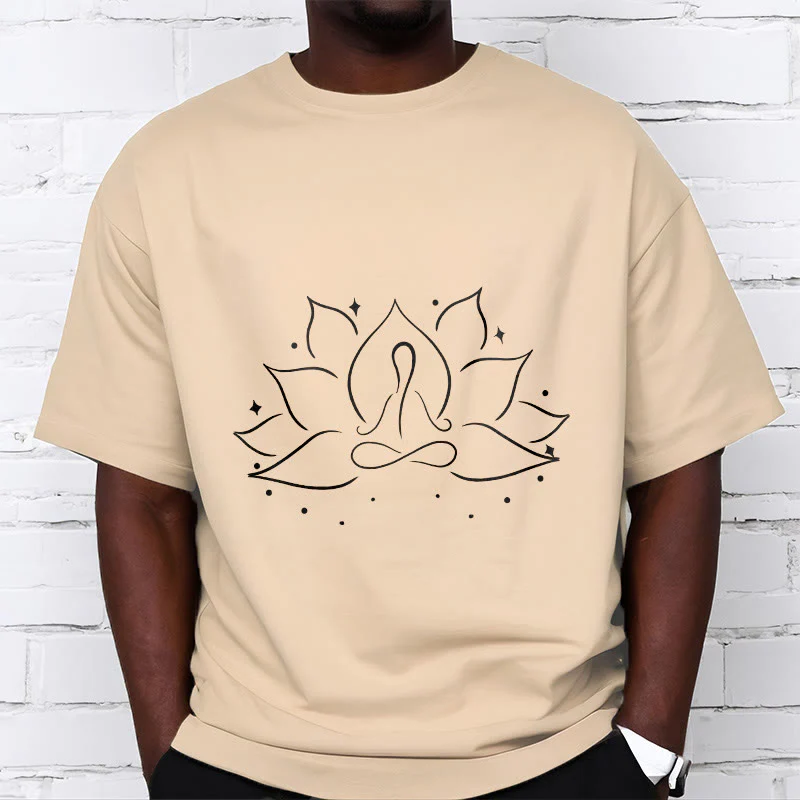 Koszulka z nadrukiem Buddha Stones Lotosu Medytacyjna Pozycja Jogi T-shirt - Image 12