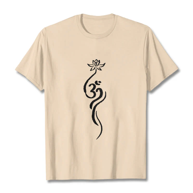 Koszulka z nadrukiem Buddha Stones Lotosu Om Design Tee - Image 10