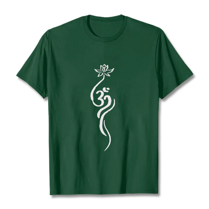 Koszulka z nadrukiem Buddha Stones Lotosu Om Design Tee - Image 11