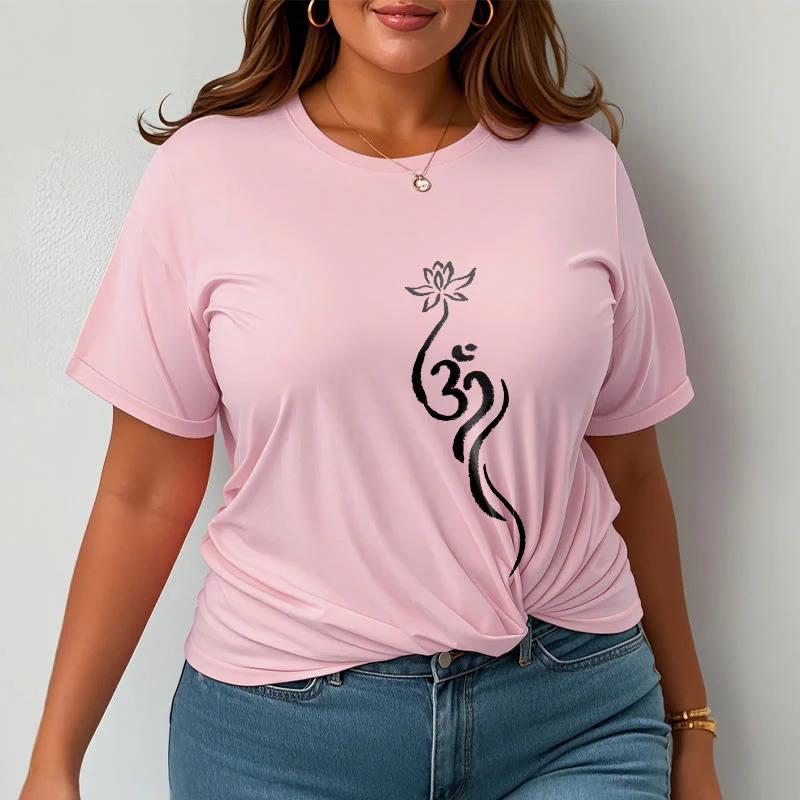 Koszulka z nadrukiem Buddha Stones Lotosu Om Design Tee - Image 14