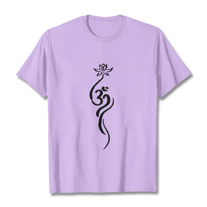 Koszulka z nadrukiem Buddha Stones Lotosu Om Design Tee - Image 17
