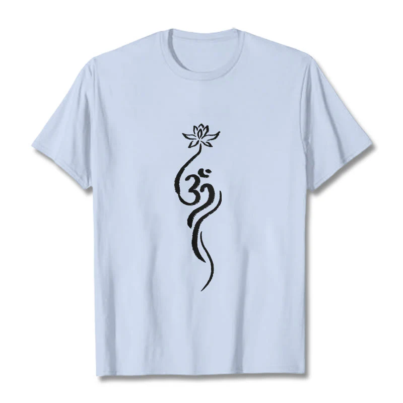 Koszulka z nadrukiem Buddha Stones Lotosu Om Design Tee - Image 19