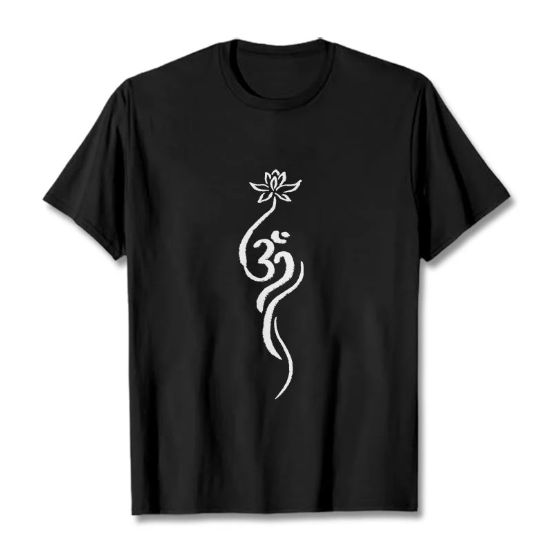 Koszulka z nadrukiem Buddha Stones Lotosu Om Design Tee - Image 5