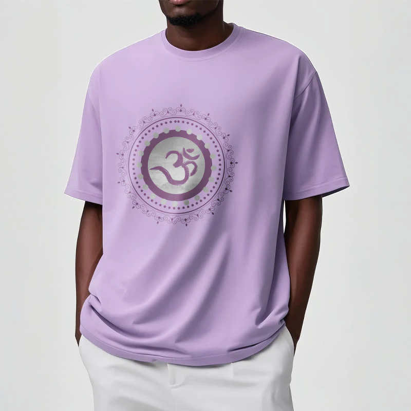 Koszulka z nadrukiem Buddha Stones Om Mandala Wzór Bawełna T-shirt - Image 10