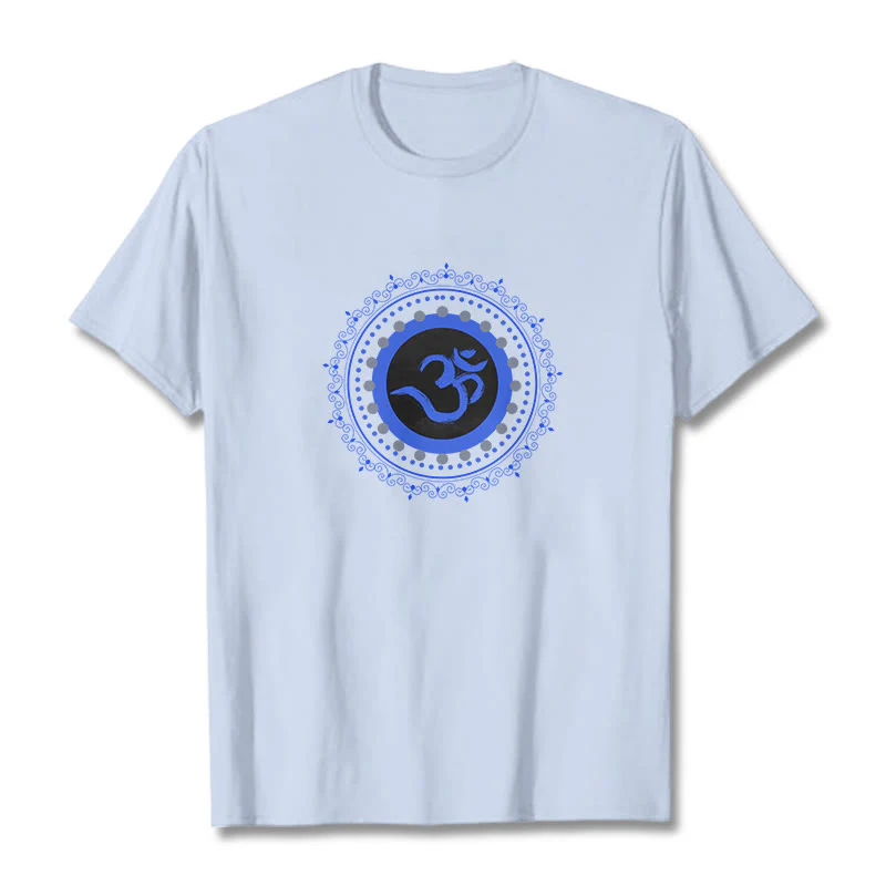 Koszulka z nadrukiem Buddha Stones Om Mandala Wzór Bawełna T-shirt - Image 11