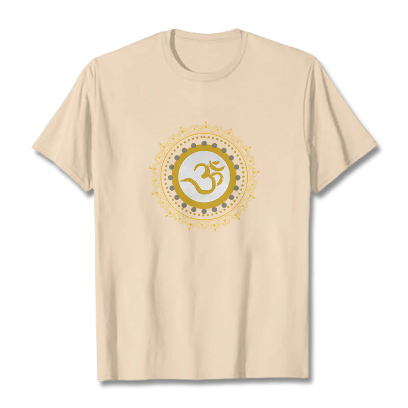 Koszulka z nadrukiem Buddha Stones Om Mandala Wzór Bawełna T-shirt - Image 14