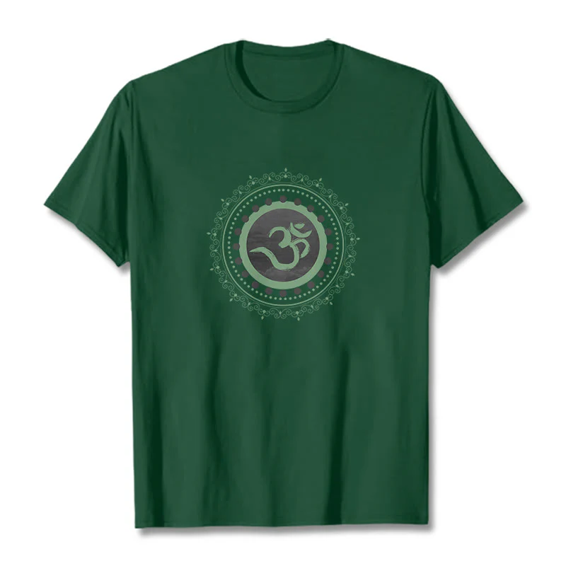 Koszulka z nadrukiem Buddha Stones Om Mandala Wzór Bawełna T-shirt - Image 17