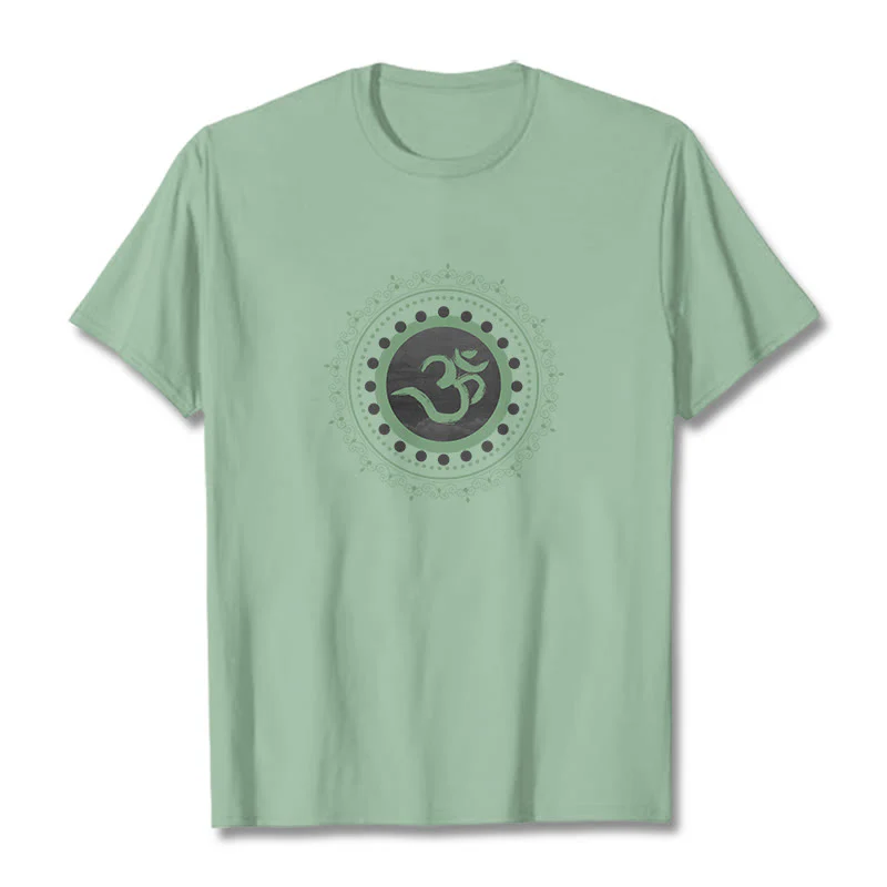 Koszulka z nadrukiem Buddha Stones Om Mandala Wzór Bawełna T-shirt - Image 19