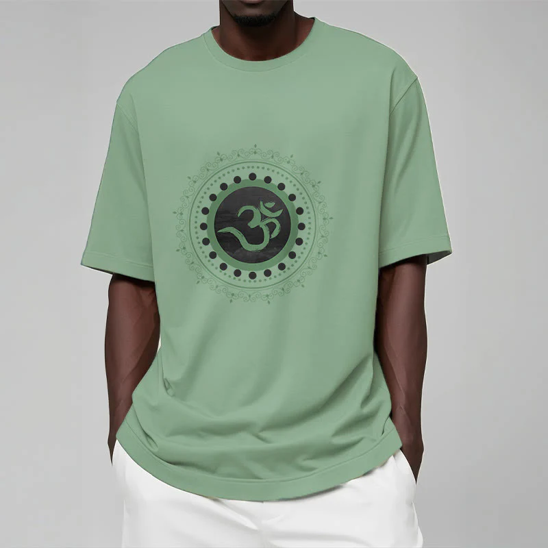 Koszulka z nadrukiem Buddha Stones Om Mandala Wzór Bawełna T-shirt - Image 20