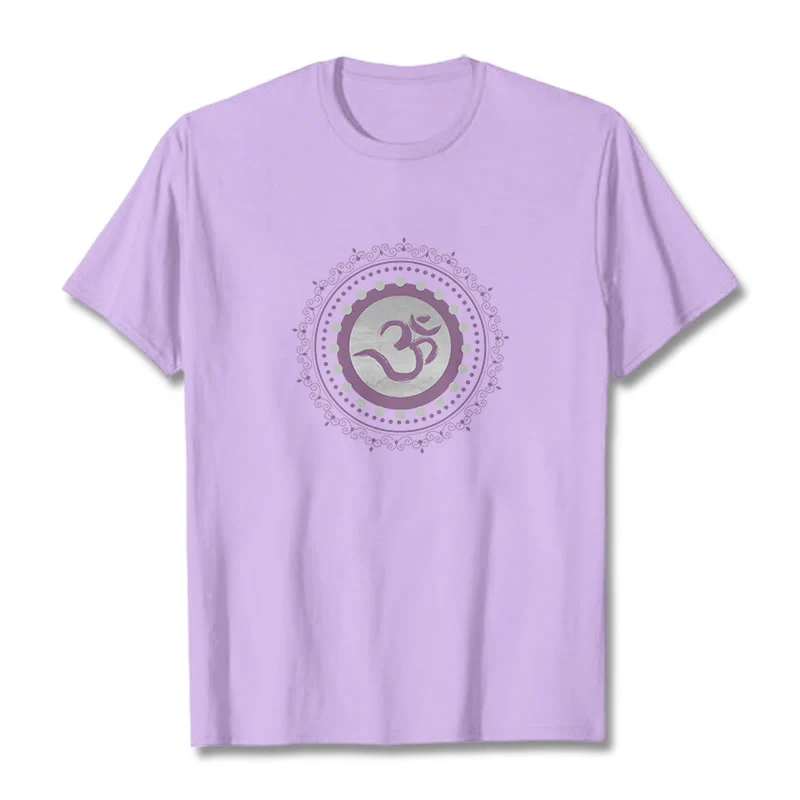 Koszulka z nadrukiem Buddha Stones Om Mandala Wzór Bawełna T-shirt - Image 9