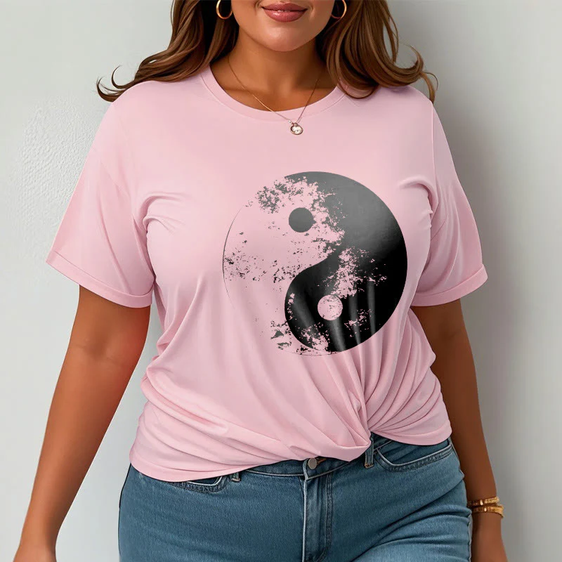 Koszulka z nadrukiem Buddha Stones Yin Yang Tai Chi Wzór Bawełna T-shirt - Image 20