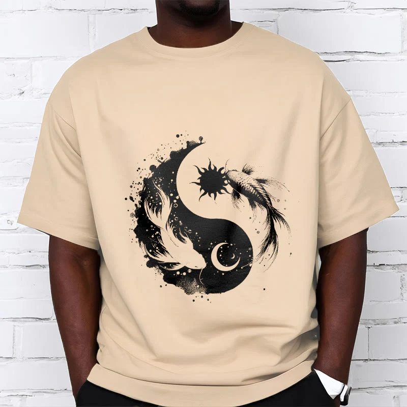 Koszulka z nadrukiem Buddy Stonesun i Księżyca Yin Yang Koi - Image 10