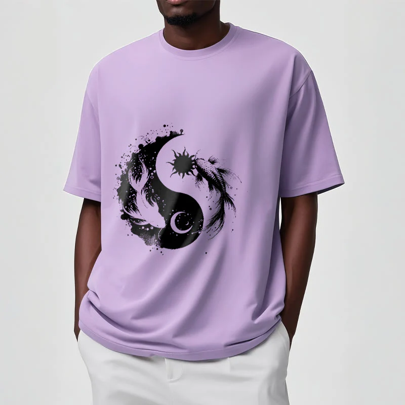Koszulka z nadrukiem Buddy Stonesun i Księżyca Yin Yang Koi - Image 18