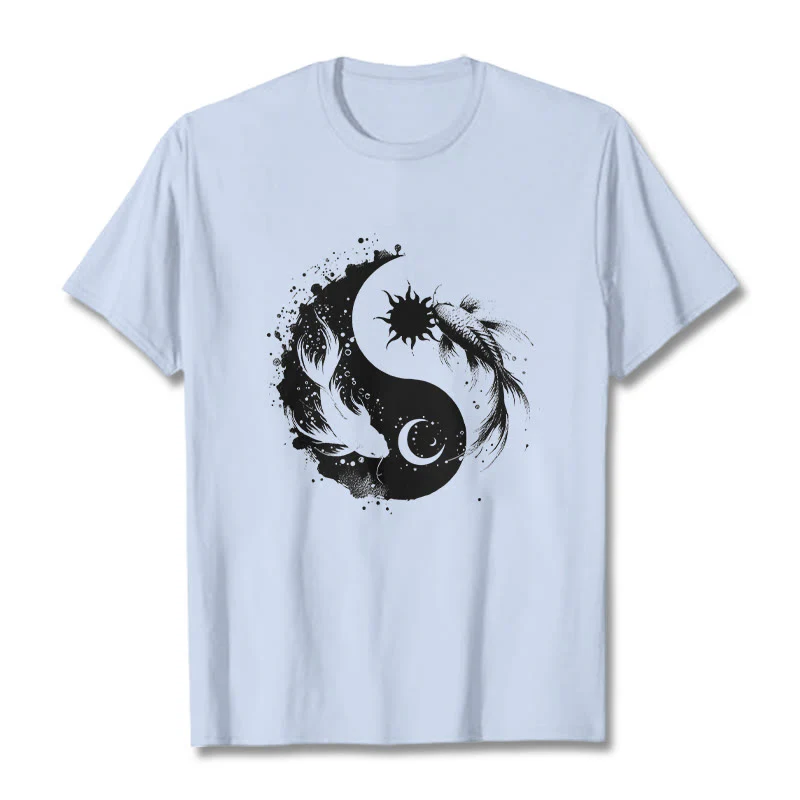Koszulka z nadrukiem Buddy Stonesun i Księżyca Yin Yang Koi - Image 19