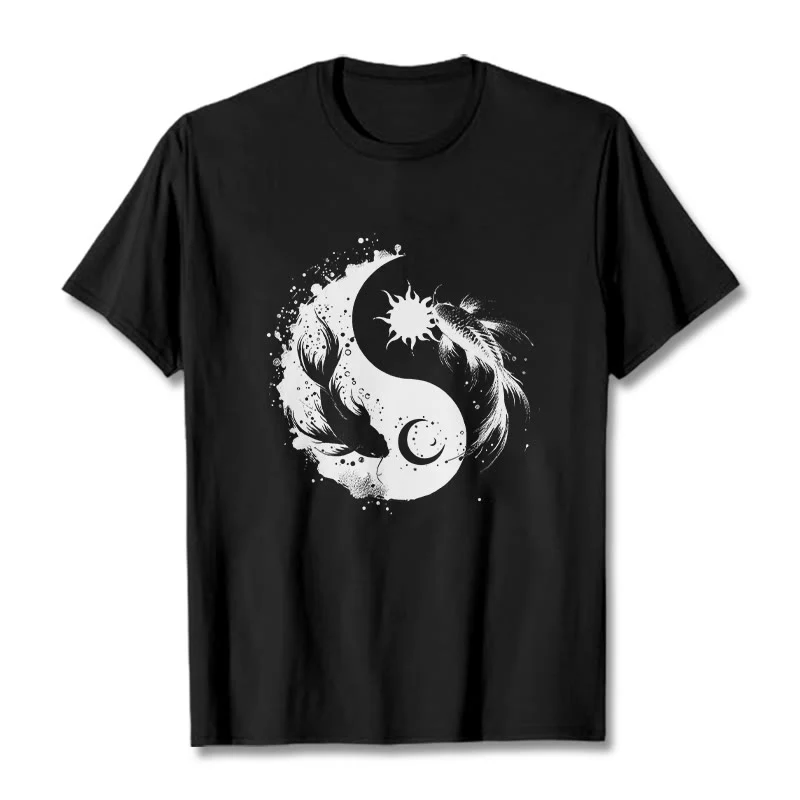 Koszulka z nadrukiem Buddy Stonesun i Księżyca Yin Yang Koi - Image 5