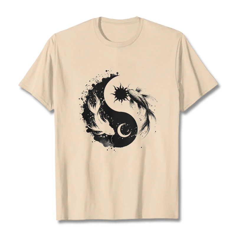 Koszulka z nadrukiem Buddy Stonesun i Księżyca Yin Yang Koi - Image 9