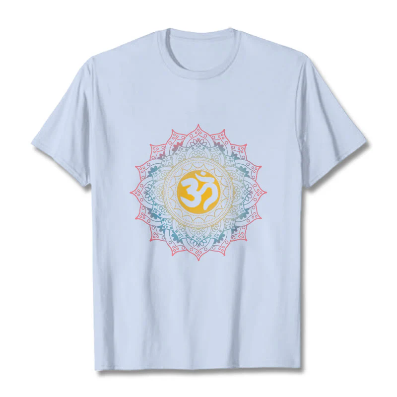 Koszulka z nadrukiem Mandala OM Pattern z motywem gradientu kolorów Buddha Stones - Image 19