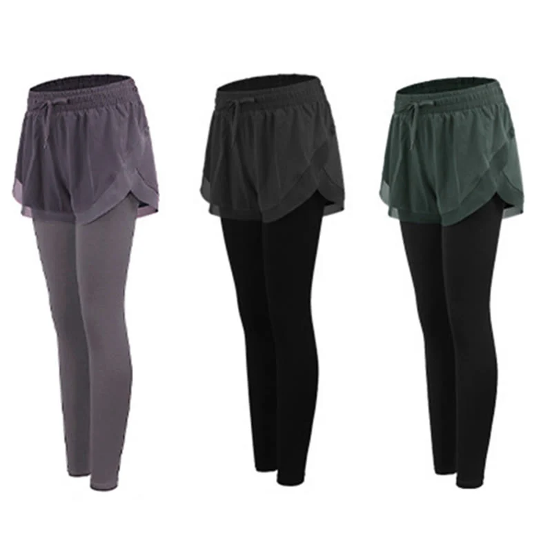 Legginsy sportowe 2 w 1 z Buddha Stones, damskie, do ćwiczeń na świeżym powietrzu, do jogi - Image 15