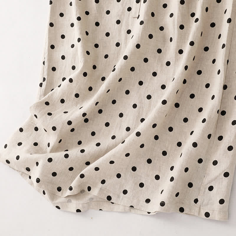 Sukienka damska Buddha Stones Summer Polka Dot z dekoltem w serek i sznurowaniem do kolan z kieszeniami - Image 18
