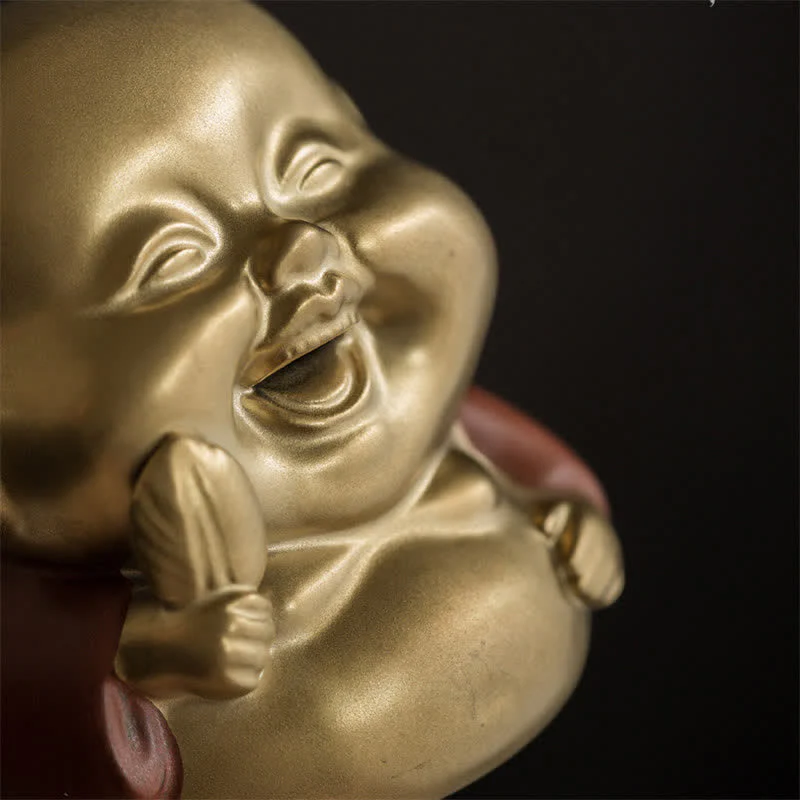 Mały Budda Śmiejący się Budda Ceramiczny uzdrawiający palnik kadzideł - Image 12