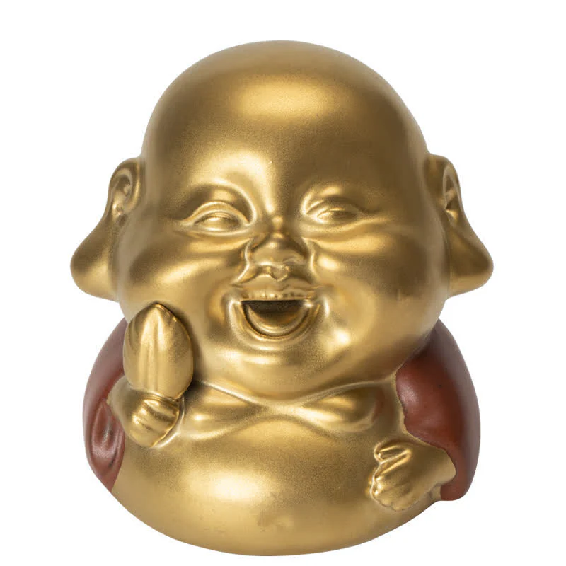 Mały Budda Śmiejący się Budda Ceramiczny uzdrawiający palnik kadzideł - Image 15