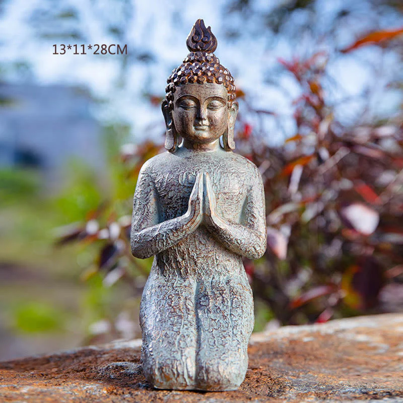Medytujący Zen Budda Spokój Żywica Statuetka Dekoracja Domu - Image 14