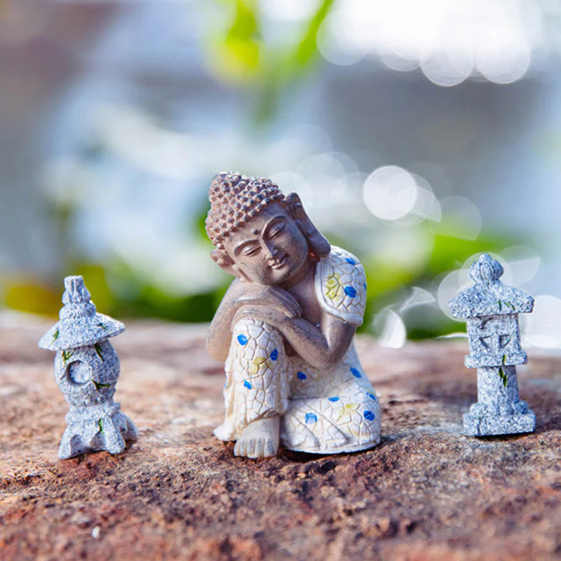 Medytujący Zen Budda Spokój Żywica Statuetka Dekoracja Domu - Image 3