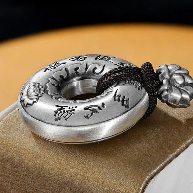 Naszyjnik z Buddha Stones 999 Srebro Sterling Sutra Serca Lotos Pokój Wisiorek - Image 8