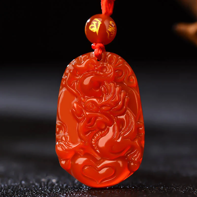 Naszyjnik z Buddha Stones, chiński znak zodiaku, czerwony agat, szczęście - Image 16