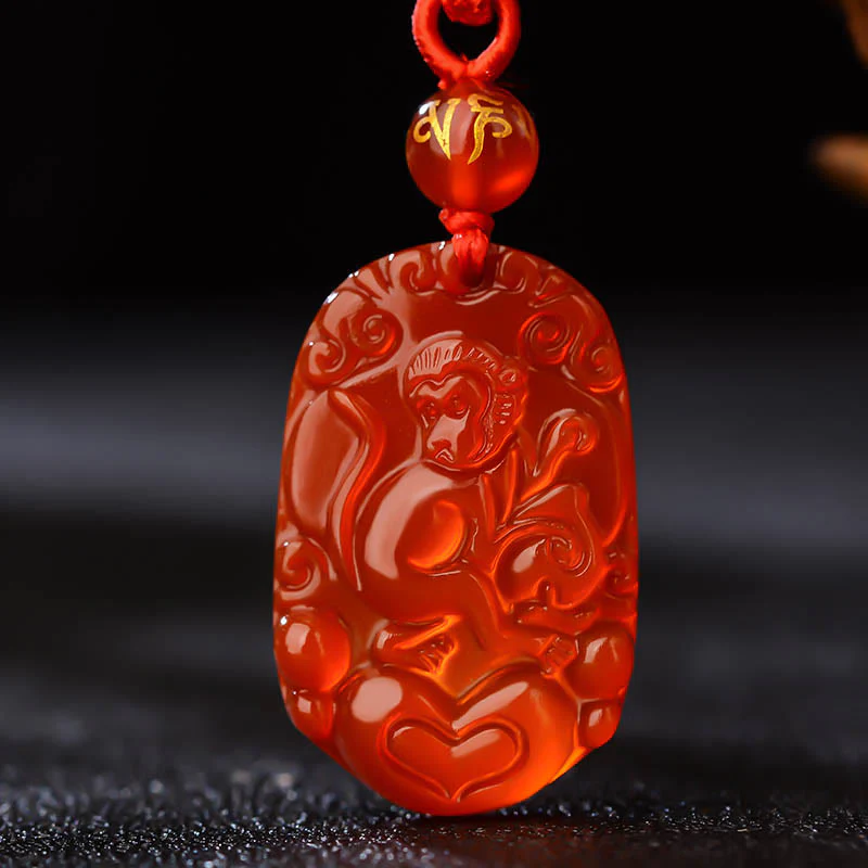 Naszyjnik z Buddha Stones, chiński znak zodiaku, czerwony agat, szczęście - Image 19