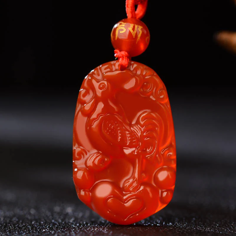 Naszyjnik z Buddha Stones, chiński znak zodiaku, czerwony agat, szczęście - Image 20