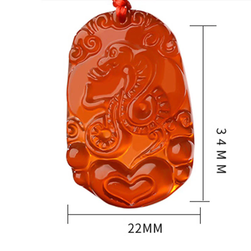 Naszyjnik z Buddha Stones, chiński znak zodiaku, czerwony agat, szczęście - Image 7