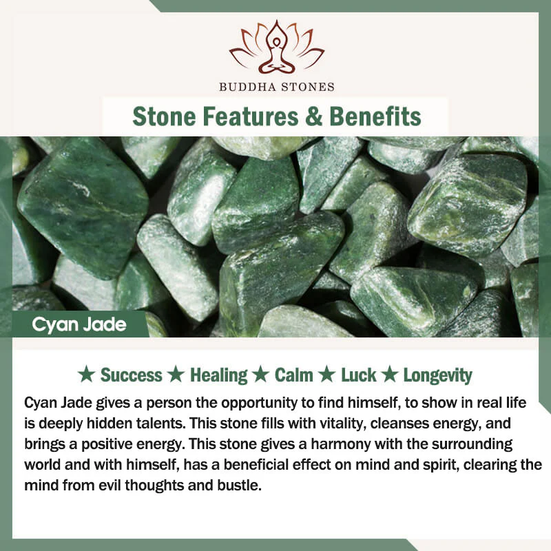 Naszyjnik z Buddha Stones Cyan Jade Success Chain Pendant - Image 6