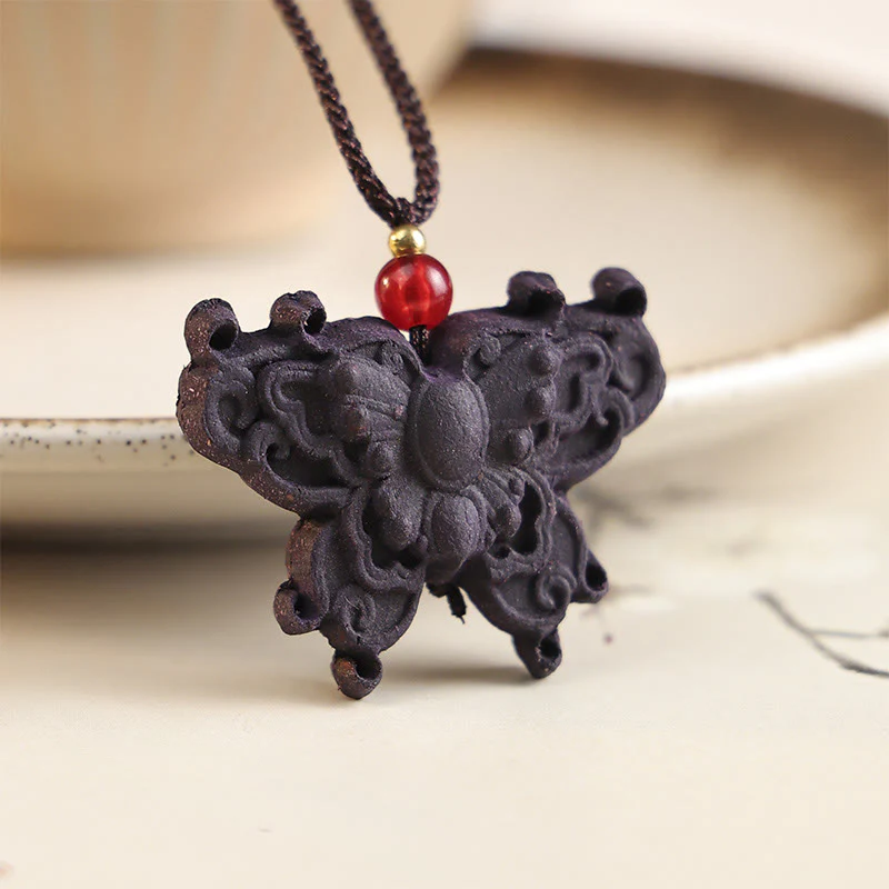 Naszyjnik z Buddha Stones, maską lisa, motylem i klamrą pokoju, z wisiorkiem Fortune - Image 8