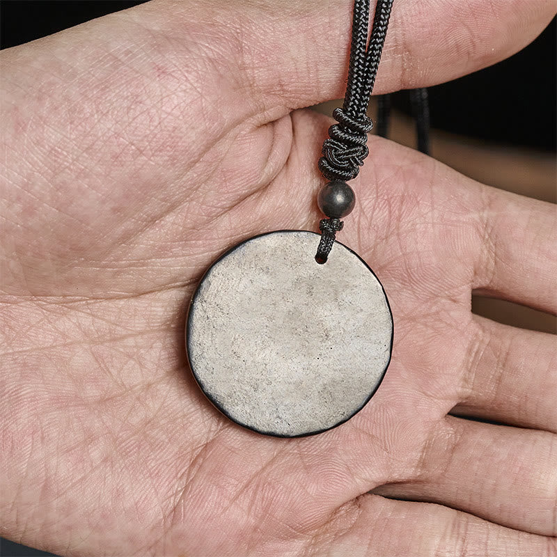 Naszyjnik z Buddha Stones w kształcie koła, prosty design, autentyczny wisiorek z kamieniem szungitowym - Image 8
