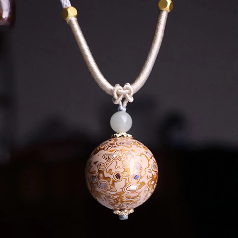 Naszyjnik z Buddha Stones z drewna hebanowego, kolorowy lakier, spokojny wisiorek - Image 10