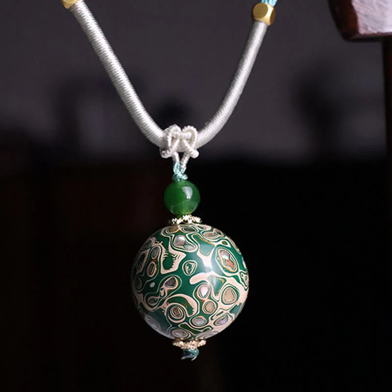 Naszyjnik z Buddha Stones z drewna hebanowego, kolorowy lakier, spokojny wisiorek - Image 13