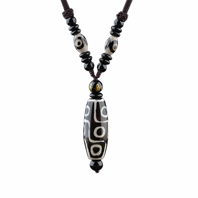 Naszyjnik z Buddha Stones z dziewięcioma oczami i koralikami Dzi, zapewniający ochronę bogactwa - Image 5