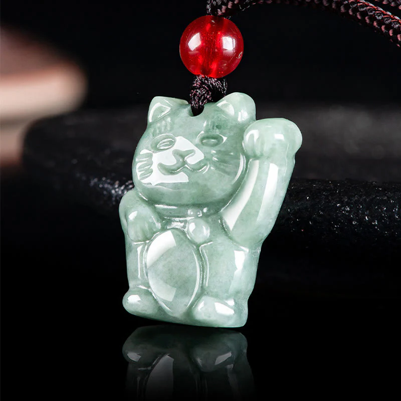 Naszyjnik z Buddha Stones z jadeitu i szczęśliwego kota, obfitość - Image 3