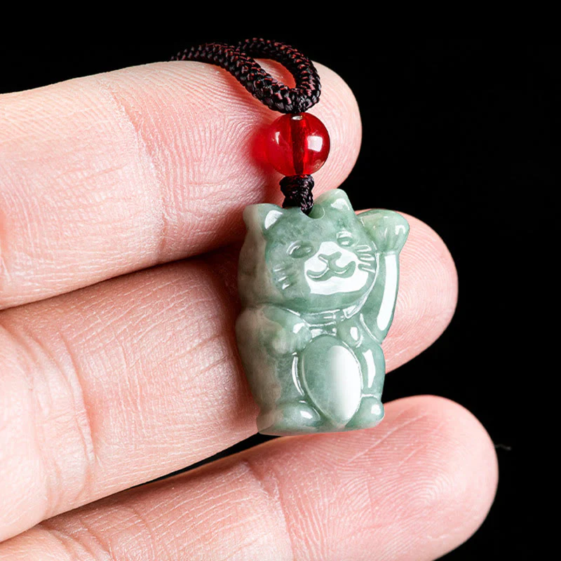 Naszyjnik z Buddha Stones z jadeitu i szczęśliwego kota, obfitość - Image 5