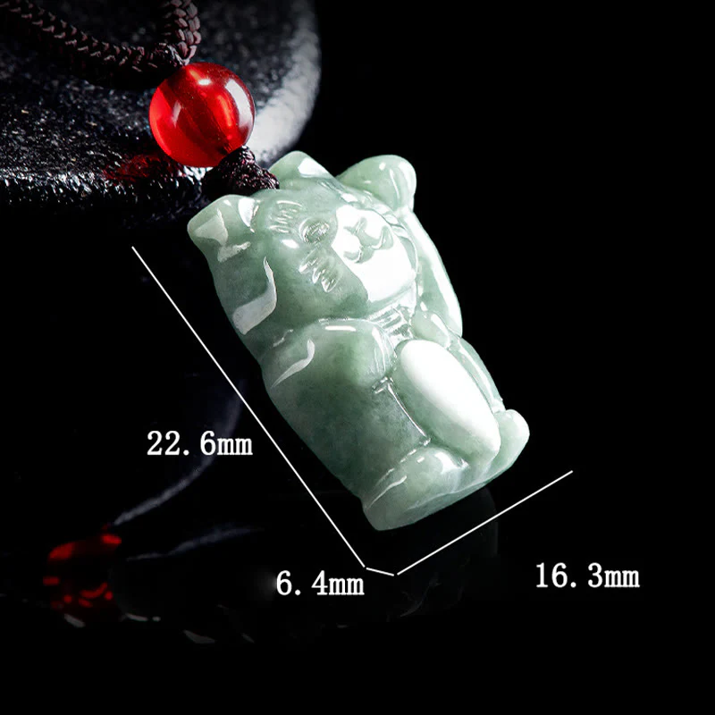 Naszyjnik z Buddha Stones z jadeitu i szczęśliwego kota, obfitość - Image 6